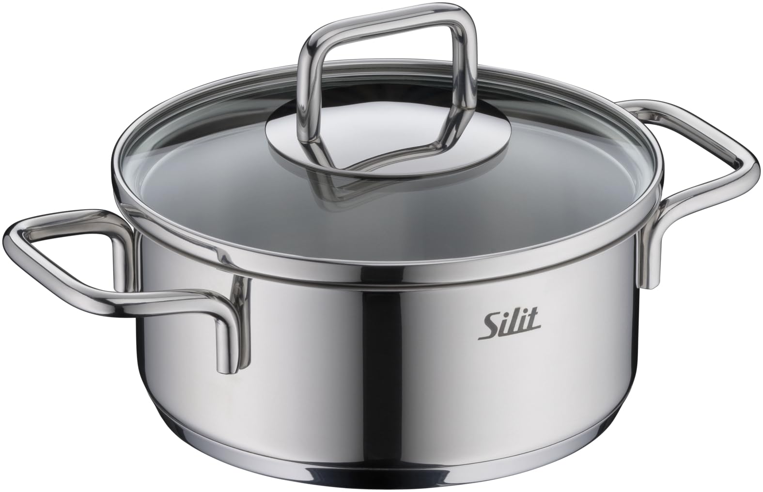 Silit Extra Cook Mini-Bratentopf 14 cm mit Glasdeckel, Innenskalierung, breiter Schüttrand, qualitativer, spülmaschinenfester Crominox-Edelstahl, kleine Portionen, platzsparend stapelbar, tropffrei