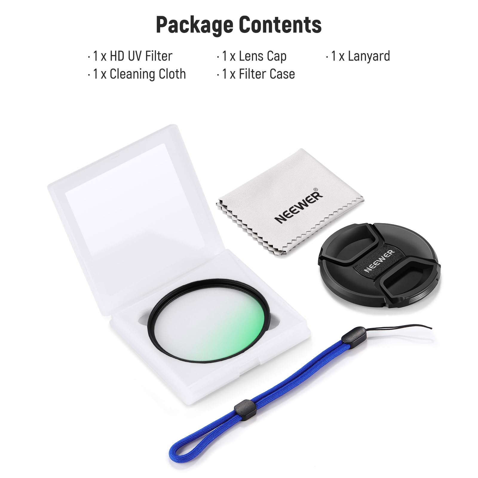 NEEWER 77mm MC UV Schutzfilter mit Objektivdeckel, mehrfach beständige Nanobeschichtungen/optisches HD Glas/wasserabweisend/Kratzfest/ultraschlanker Rahmen aus Aluminiumlegierung/Ultraviolett Filter