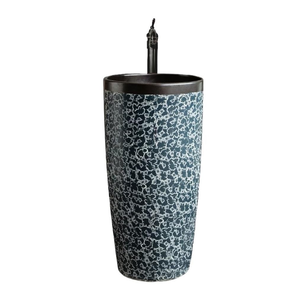 NEBE Bathroom Sink Balcony Ceramic Column Washbasin Home Art Courtyard