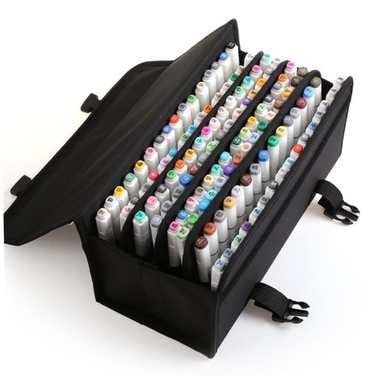 Lurrose Estuche para Marcadores De Colores Rotuladores con Cremallera Alta Capacidad Bolsa De Almacenamiento para Bolígrafos con Correa Hombro para Uso Escolar
