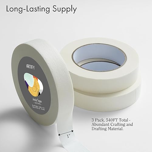 Miniatura 9 de ARTIFY - Cinta de artista para dibujo artístico, cinta adhesiva de 1 pulgada para acuarela, pintura, dibujo, lienzo, enmarcar y todos los medios de