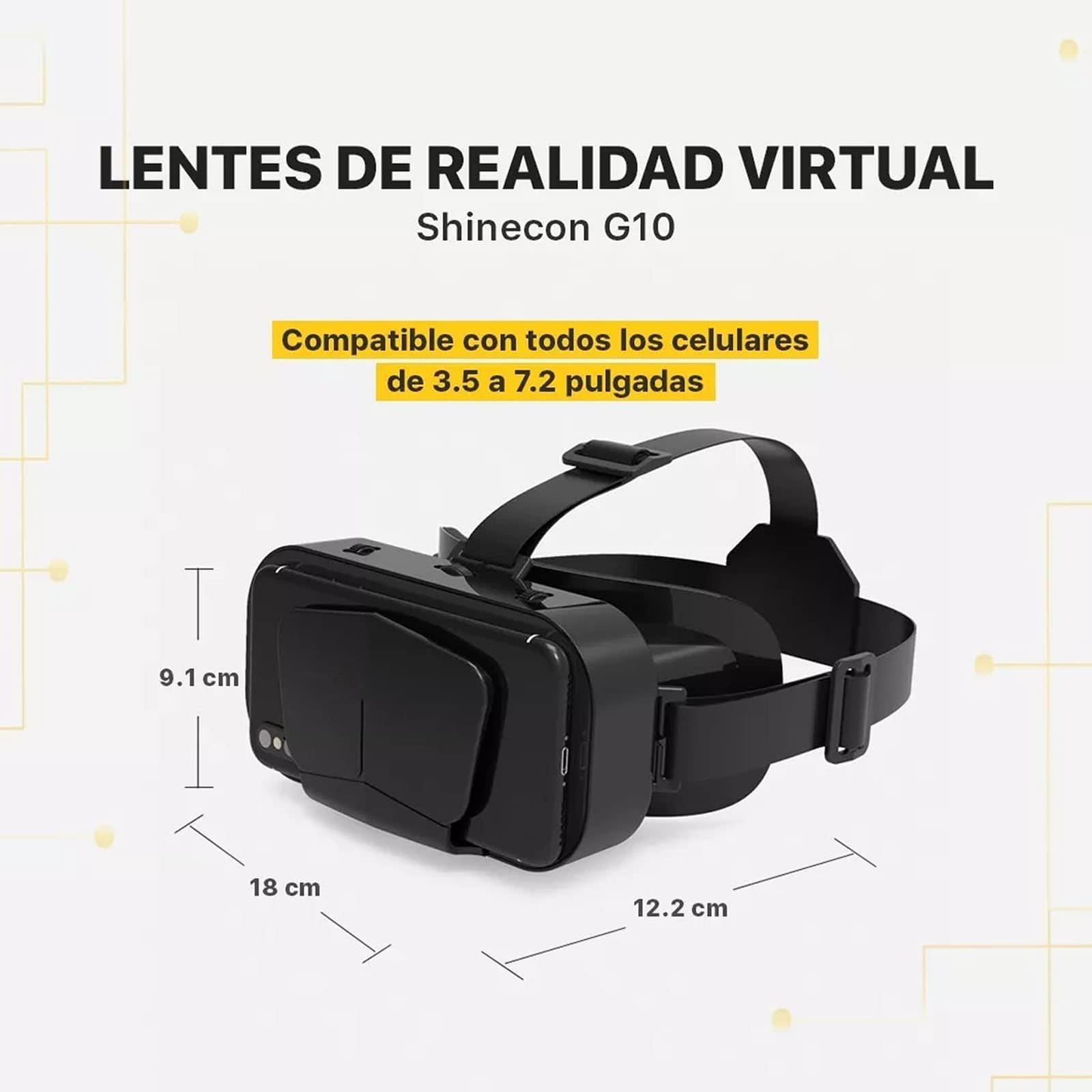 Gafas Realidad Virtual VR 3D, Visor Realidad Virtual 3D con Controlador, Compatible con Pantallas 4,7-7,2 Pulgadas, Distancia Interpupilar Ajustable para PelíCulas Y Juegos En 3D,Black+B03 Handle