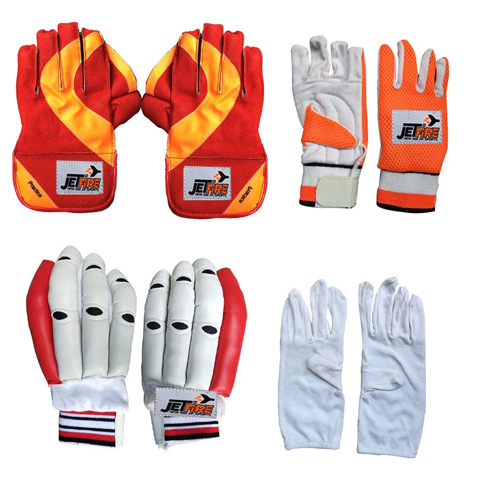JetFire Ibex Basic Practice Wicket Keeping Gloves & Basic Batting Gloves with Inner Gloves Combos (B07YG44CTR) Amazon Price History, Amazon Price Tracker