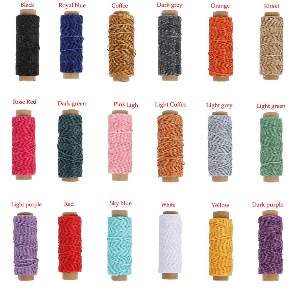 Nici do szycia，Nić poliestrowa Nici do szycia, 50 metrów/rolka, wytrzymały, 1 mm, woskowany sznurek skórzany 150D(Light Grey)
