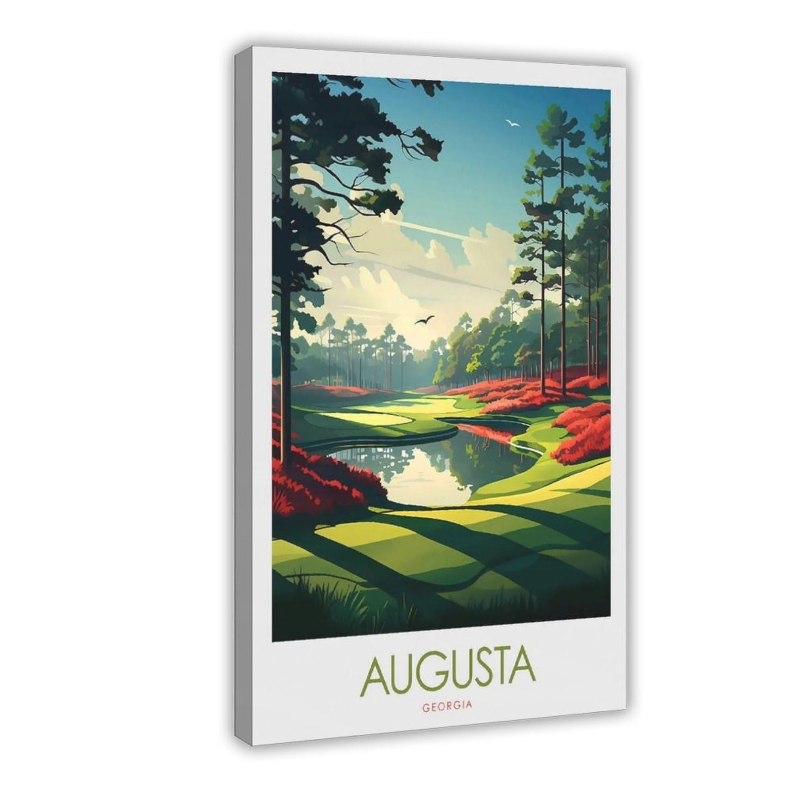 QOGDAF Augusta Masters Golf Course Georgia Canvas Poster Wall Art Decor Print Picture Paintings for Living Room Bedroom Decoration 12x18inch(30x45cm)