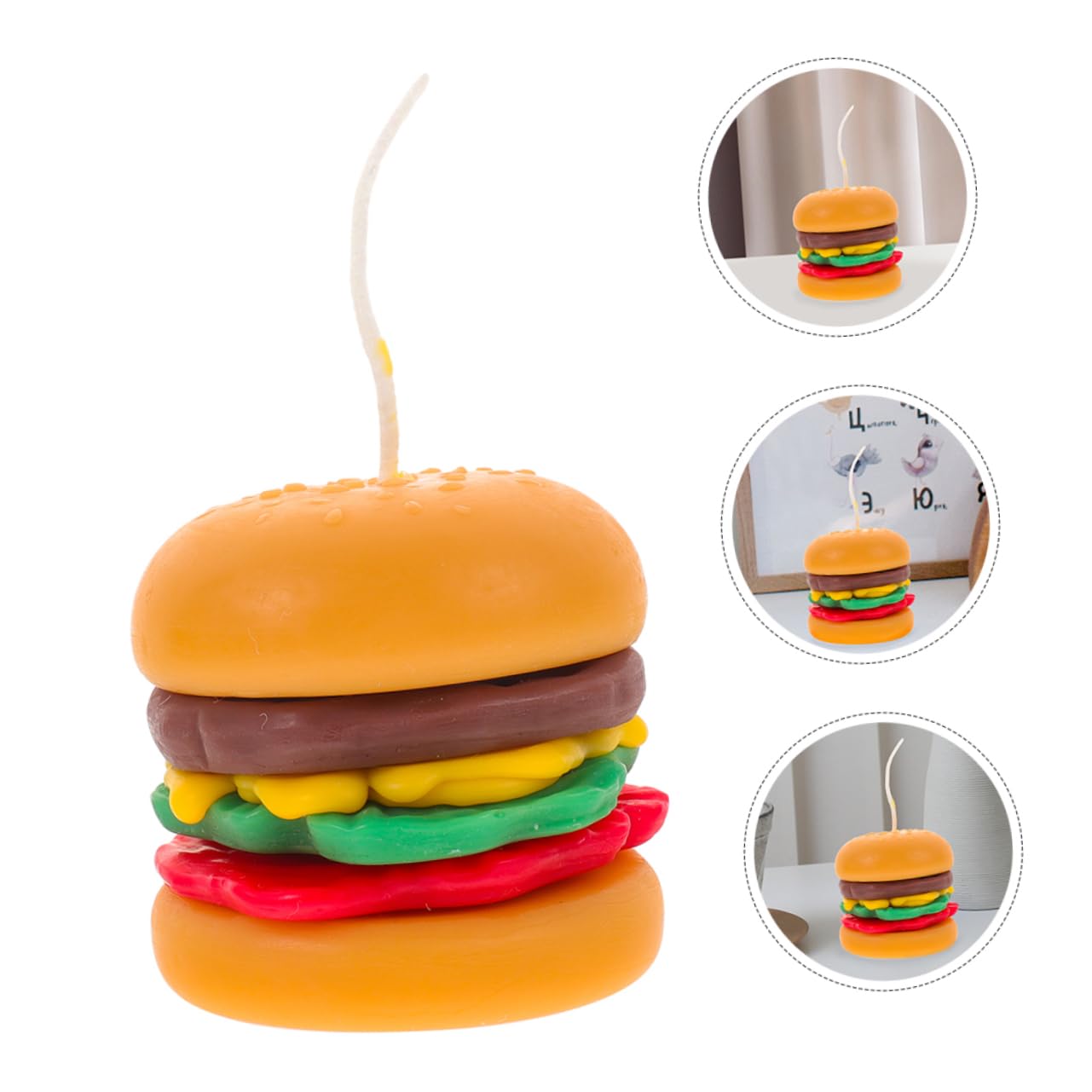 Burgerförmige Duftkerzen 2 Stück aus Wachs, Dekorative Aromakerzen