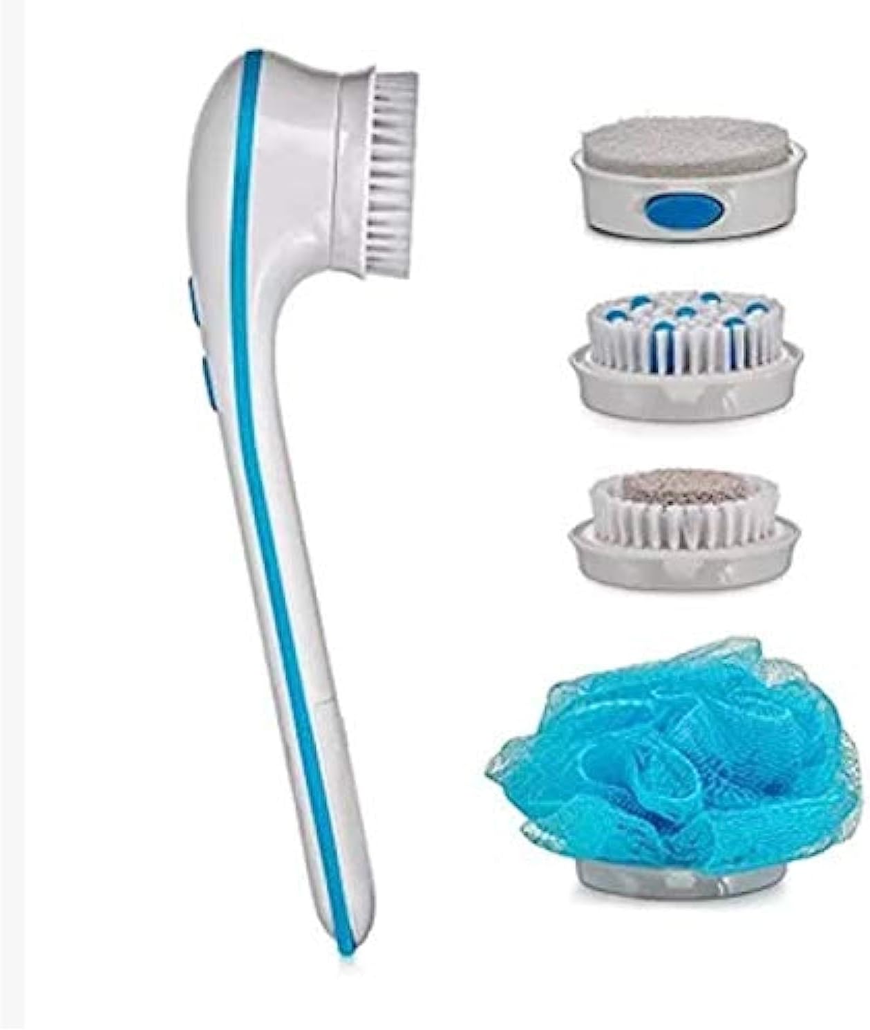 فرشاة التدليك والاستحمام الكهربائية 5 في 1، نظام تنظيف ومقبض طويل