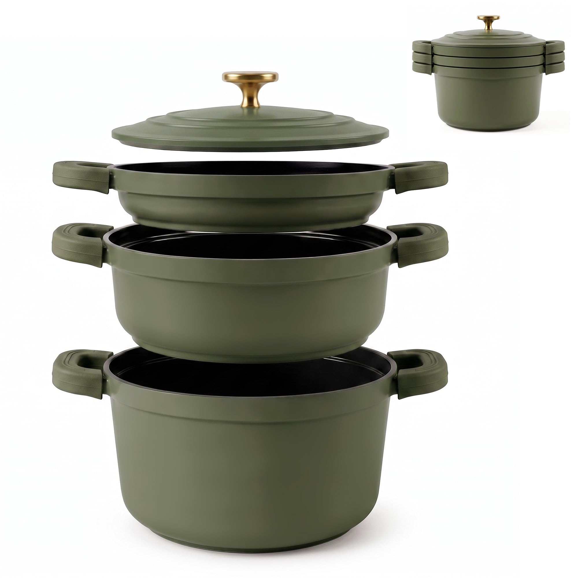briebe Totem Batería Cocina Apilable Inducción Antiadherente Cerámico