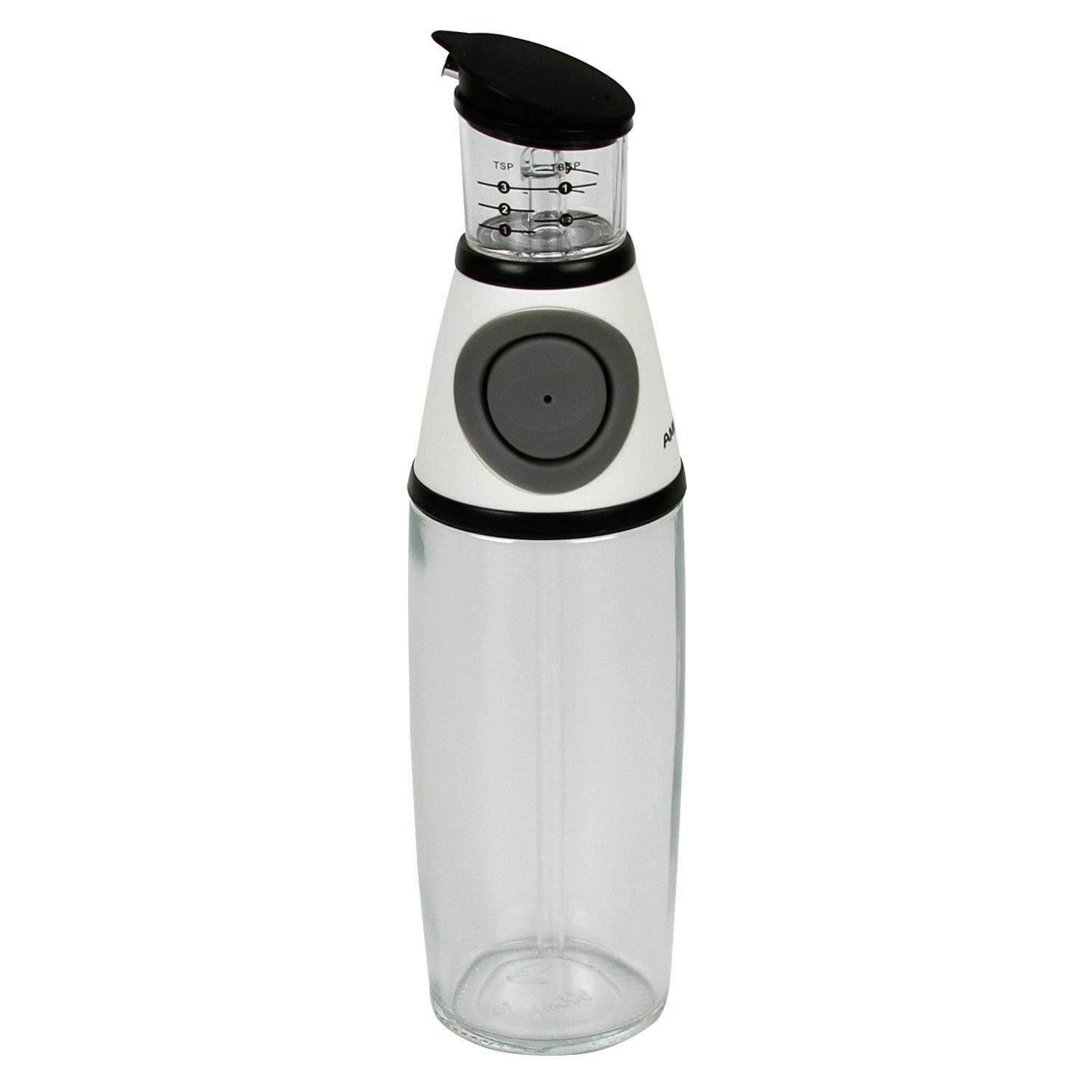 Aminno White Olive Oil Dispenser Bottle - 17 Oz / 500Ml With Drip-Free Spouts - Oil Pourer Dispensing Bottle For Kitchen - Measure Cooking Vegetable Oil And Vinegar (White)