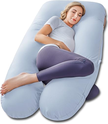 Meiz Almohada de embarazo almohadas de embarazo refrescantes para dormir almohada de maternidad para mujeres embarazadas almohada corporal de