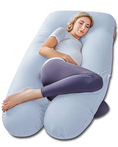 Miniatura 30 de Meiz Almohada de embarazo, almohadas refrescantes y sedosas para dormir, almohada de maternidad de 65 pulgadas para mujeres embarazadas altas con