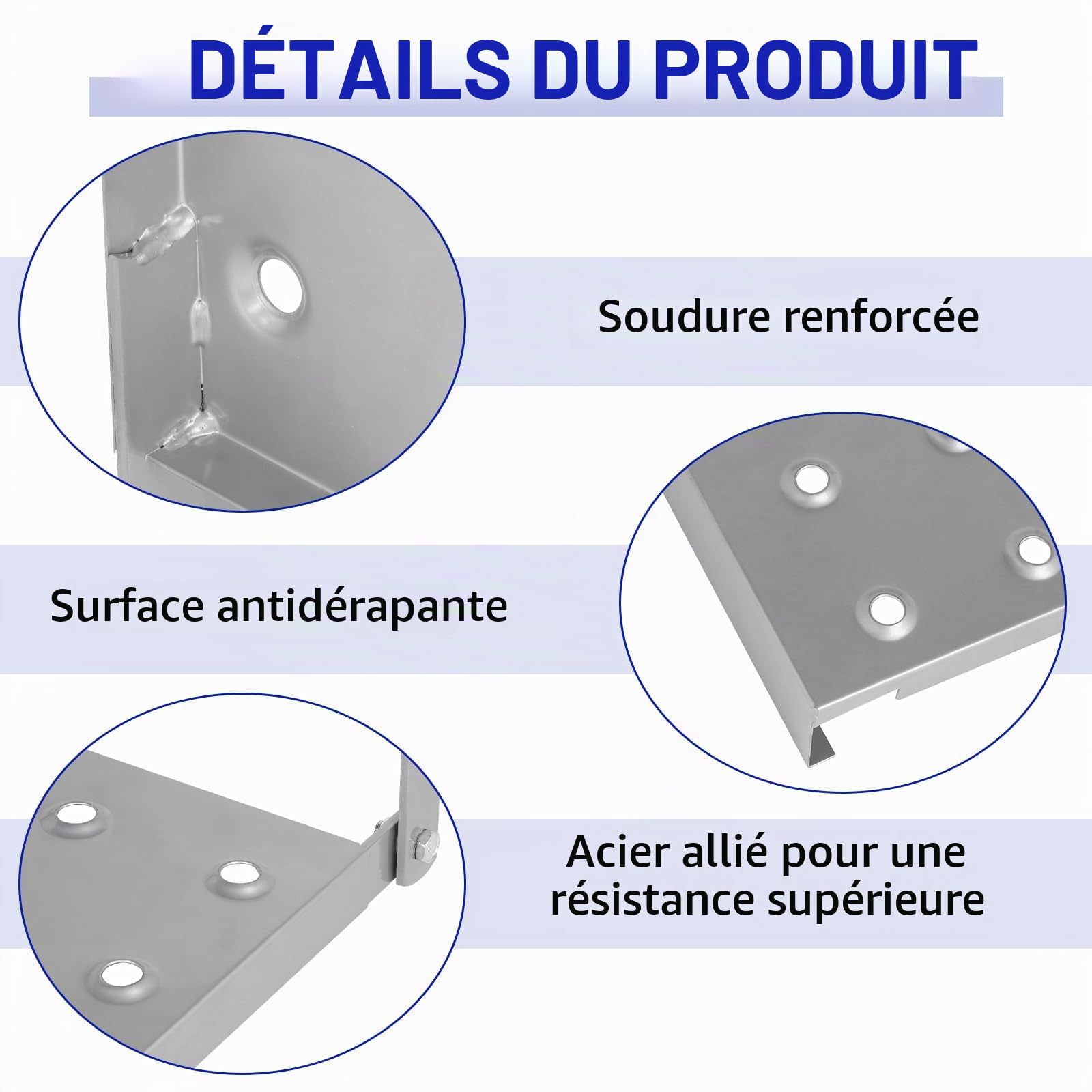 DBREAKS Plateforme de Travail Plate-Forme Escalier 150kg Acier Allié