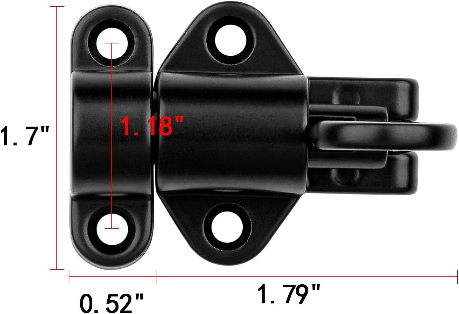INIRET 2 Packs Self-Closing Latches，Black Spring Door Lock，Resilient Bolt Latch Aluminum Alloy Safety Automatic Spring Barrel Door Lock with Screws，Used for Wooden Door，Wooden Window and Cabinet etc