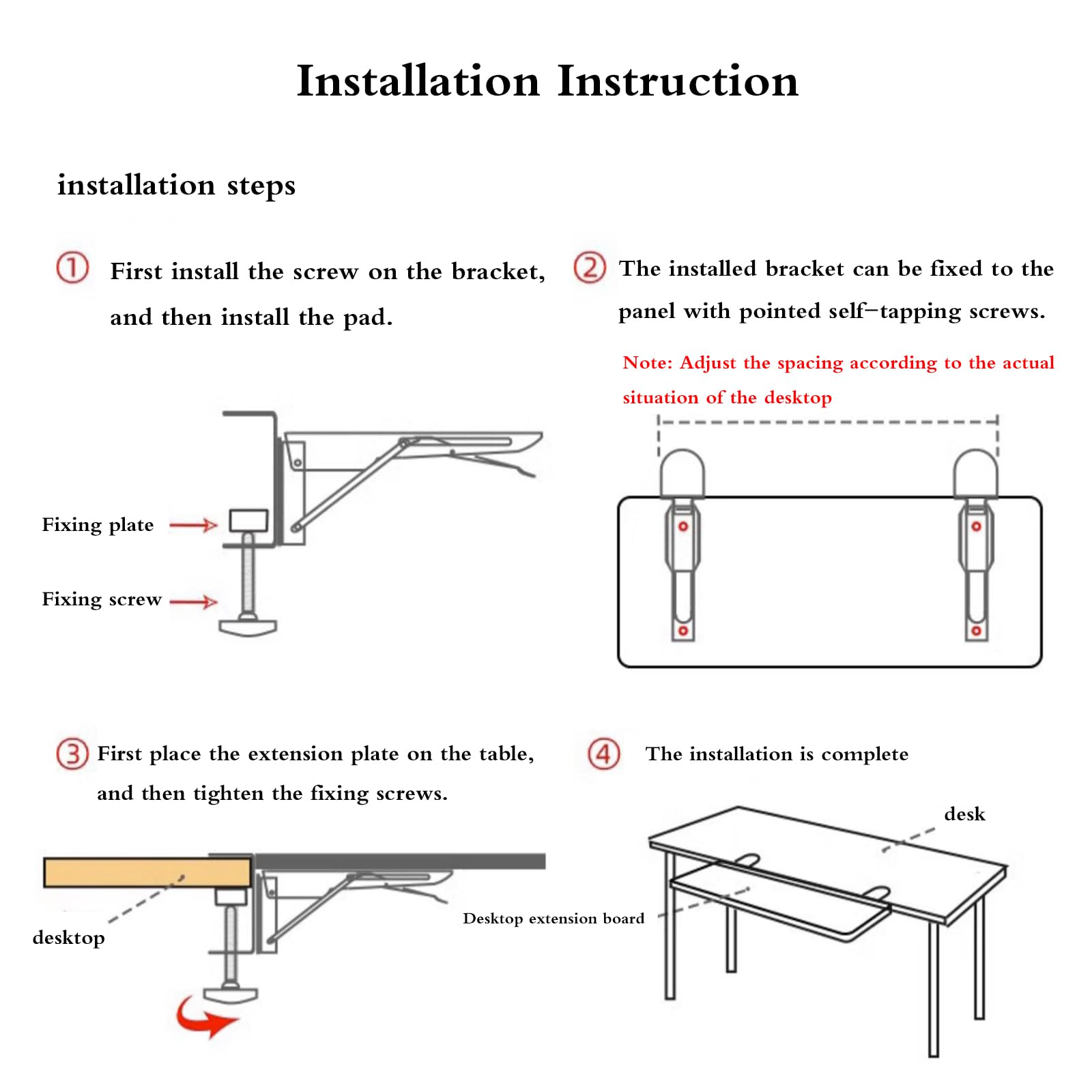 ExtensióN De Bandeja De Teclado Plegable,ExtensióN De Escritorio para Teclado,Extensor De Teclado para Escritorio,No Es Necesario Perforar FáCil InstalacióN para El Hogar Y Oficina