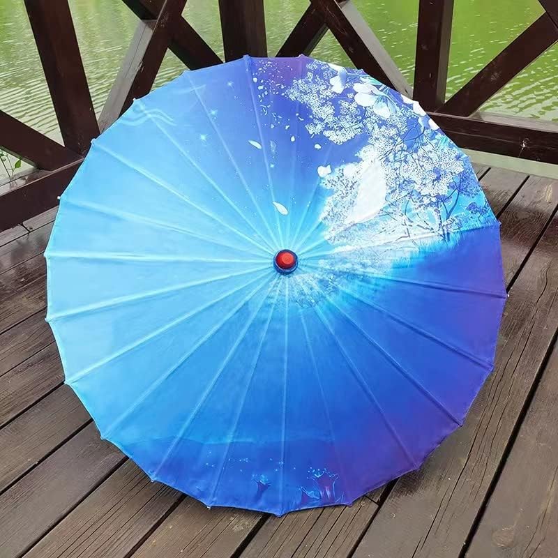 Dream Blue Bamboo Silk Umbrella - Image 3