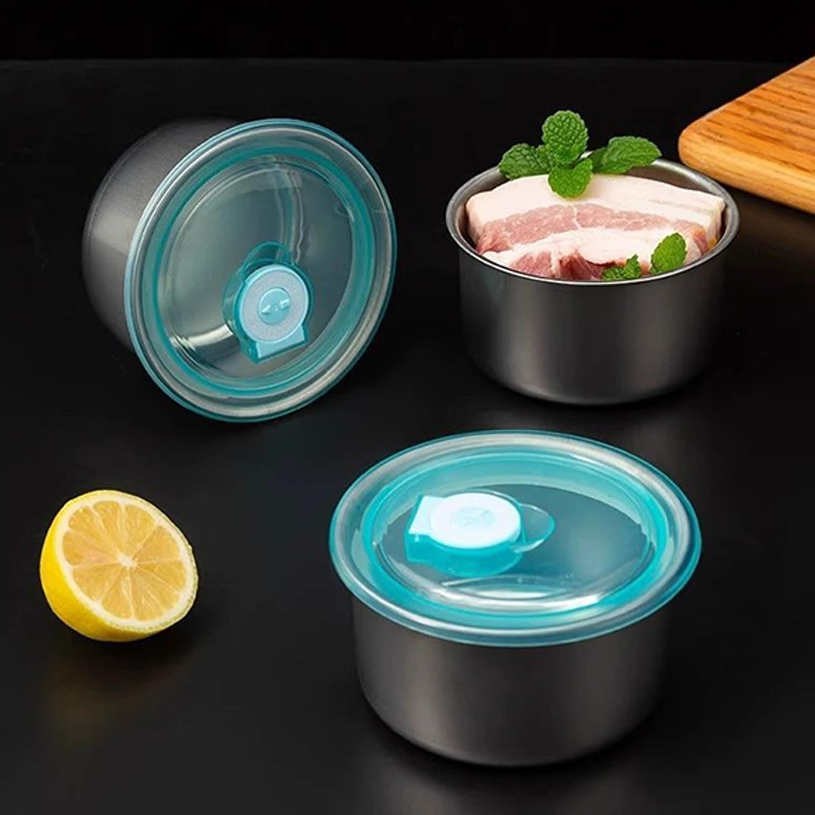 Contenitori per snack in acciaio inox con coperchio, a prova di perdite, organizer per frutta, per escursionisti, scuola, famiglie, cuochi, genitori, ufficio, camper, ristorante, dispensa, picnic
