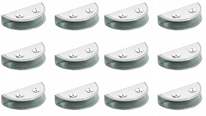 Heavy Duty Steel D Bracket for Shelf Bracket , Smart Home Glass Bracket , clamp for Wall Mount , d Brackets , Fitting , Bathroom Shelves Holder 6 , 8 , 10 , 12 mm (Pack of 12 Pieces, 2 inches * 6 mm)