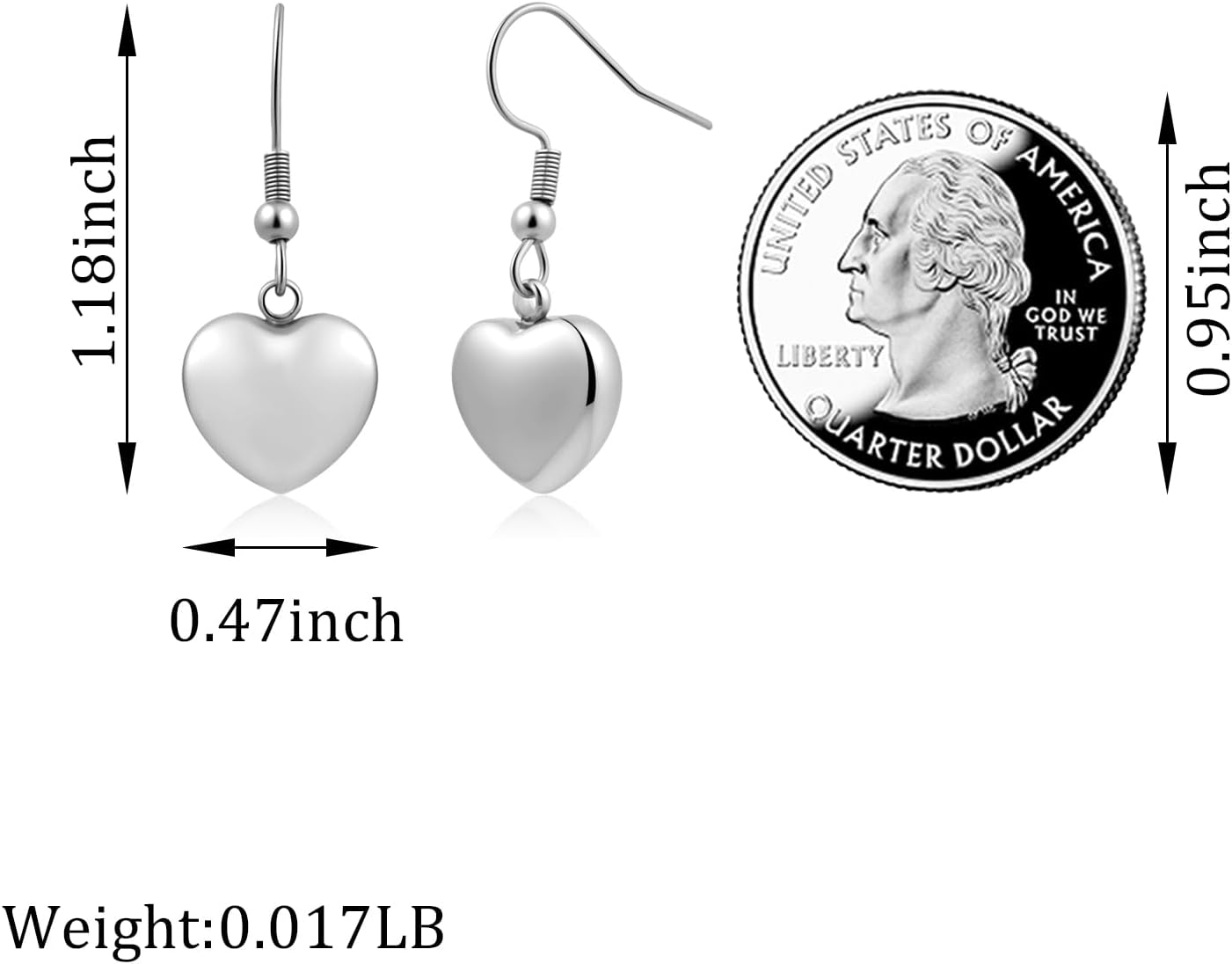 Silver Heart Dangle Earrings for Women Love Drop Earrings Dangling for Cute Jewelry - Image 4