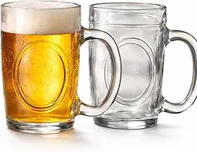 Caneca de Chopp de Vidro Transparente 350ml Lisa Cerveja Bar Restaurante Casa Kit com 2 Unidades