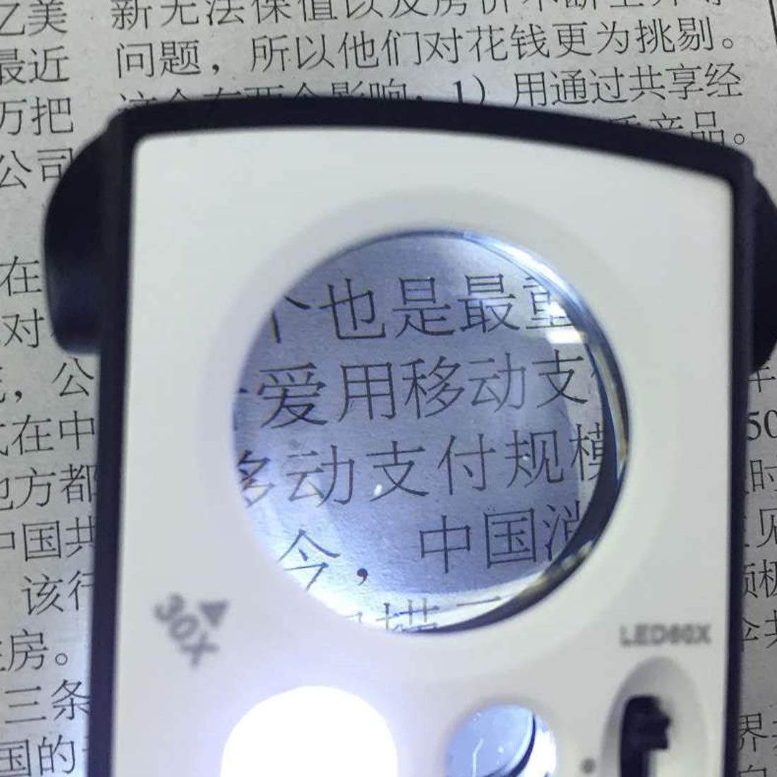 Lupas portátiles 30X 60X 90X Lupa LED UV Evaluación de la joyería Lectura Lupa Lupa de Alto Aumento Acrílico Lente óptica Lupa (Color : Silver)