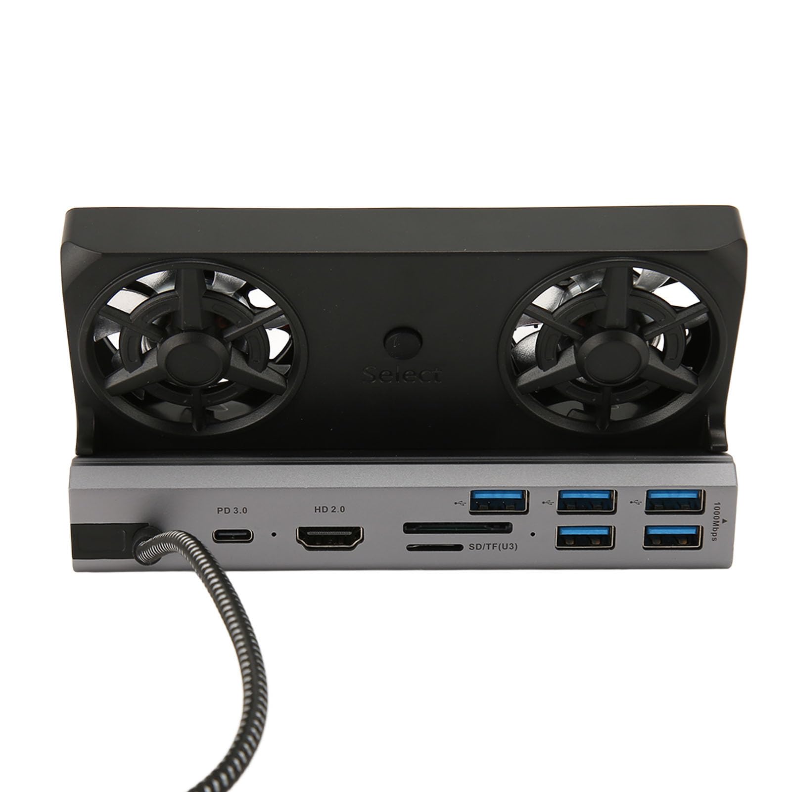 POENVFPO Estación de Acoplamiento Steam Deck 10 en 1 con Ventiladores de Refrigeración Duales y Salida 4K HD para Jugadores, Aluminio, Disipación de Calor Eficiente