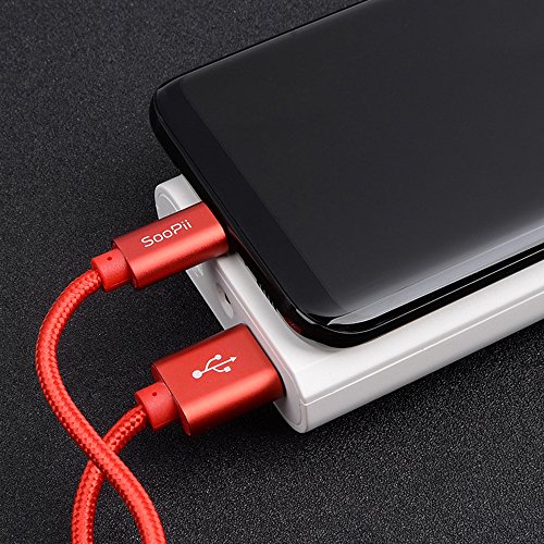 Image of SOOPII C type cable pure copper strong nylon braided USB-C Nylon Coated highly durable fast charging up to 5A USB charger & Sync cable -1 meter,