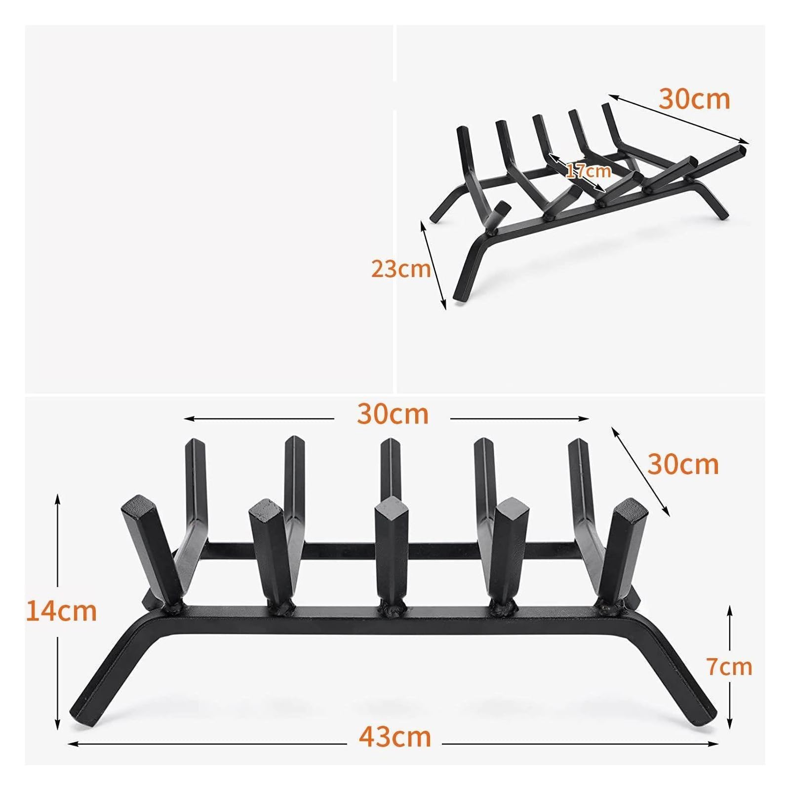 Portalegna Da Esterno Porta legna da ardere for interni ed esterni | Con ganci for accendere il legno, supporto for legno in acciaio con doppio rivestimento resistente(Style -B)