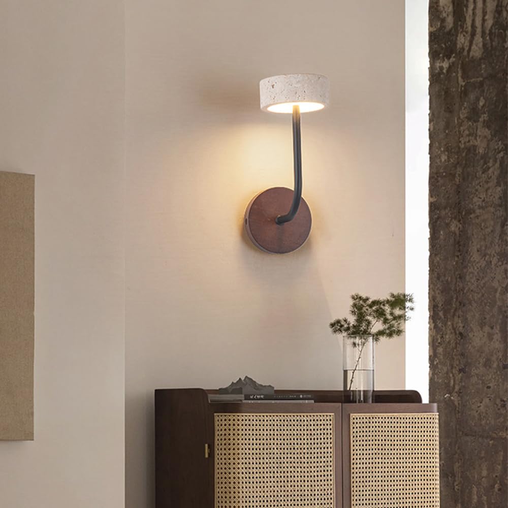 Flush Mount Yellow Travertine Wall Light, Industrial Style Single Head Lamp, Source Personality Sconce, Bedroom Hallway Dining Room Mounted Lighting Fixtures