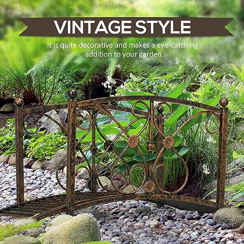 Outsunny US844-4520131 3.3Ft Metal Arch Zen Garden Bridge thumb #2