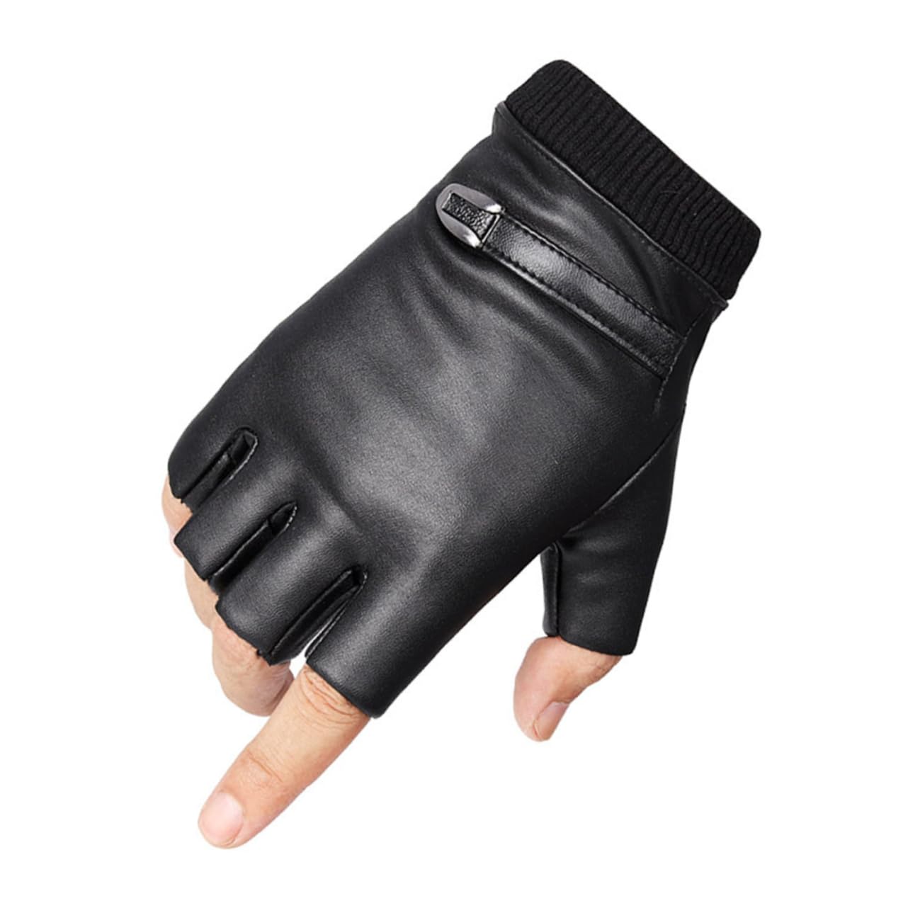 BESPORTBLE 1set Unisex Biking Gloves Breathable Pu Leather Half Finger Gloves for Cycling Fishing and Outdoor Activities Comfortable Windproof Design Black 2pair