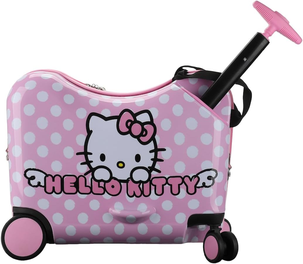Bioworld Hello Kitty Character Face Pink Ride-On Luggage