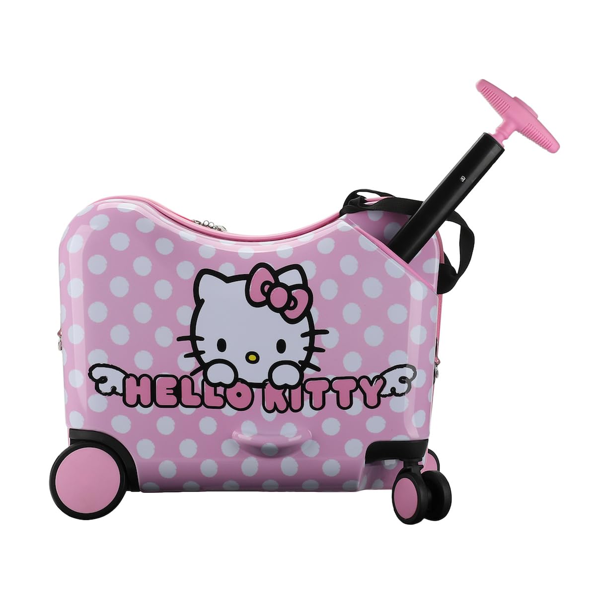 Bioworld Hello Kitty Character Face Pink Ride-On Luggage