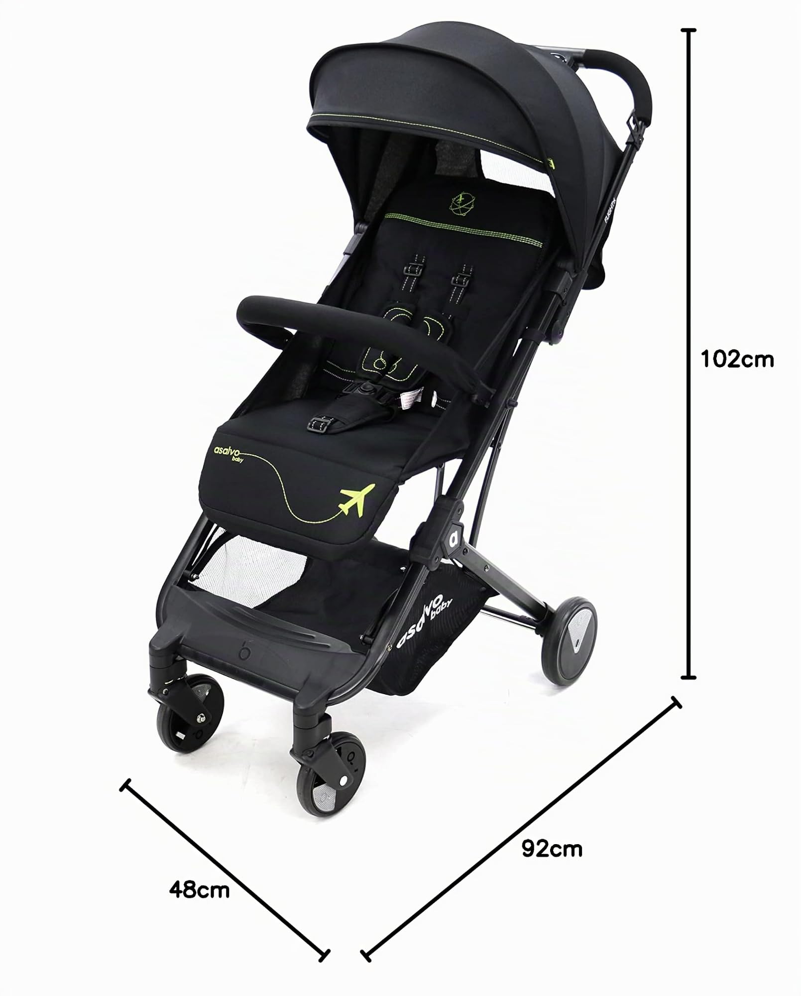 Asalvo SILLA DE PASEO FLIGHT BLACK GREEN
