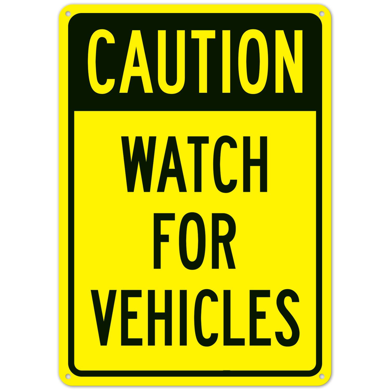 Watch For Oncoming Vehicles Warning Sign, Metal Tin Sign 12 x 8 Inch, Road Safety Plaque
