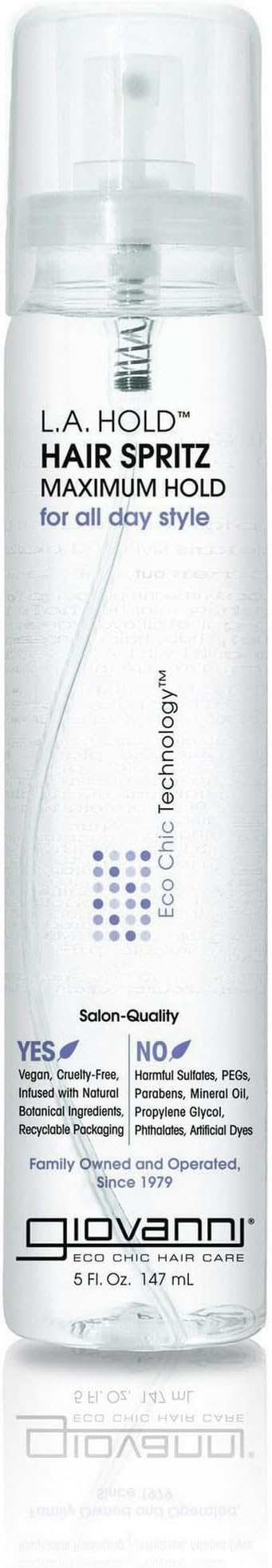 GIOVANNI L.A. Hold Hair Spritz - Maximum Hold Styling Spray, Lightweight, Lauryl & Laureth Sulfate Free - 5 oz (Pack of 3)