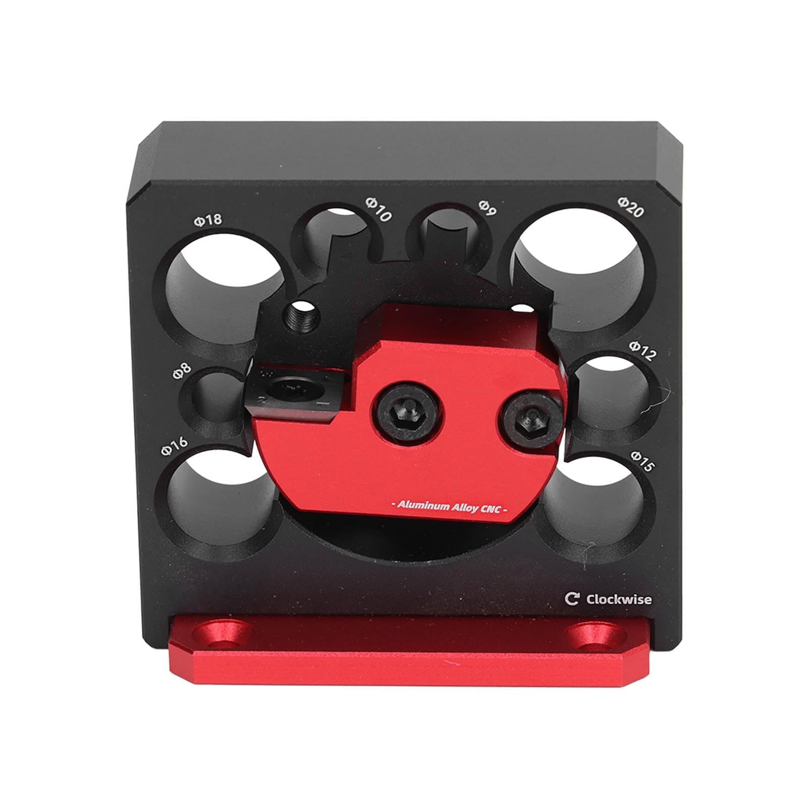 Tondo Rod Dowel Maker Jig Piastra di Centraggio in Lega di Alluminio 8 Fori Trapano Elettrico Fresatura Strumento Ausiliario in Legno Massello per un Taglio più Fluido