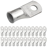 Vista 184 de SELTERM 25 piezas de lengüetas de cable de batería de cobre estañado de grado marino de 2/0 AWG de 3/8 pulgadas, terminales de anillo de calibre 00