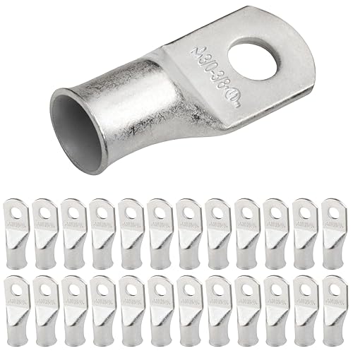 Miniatura 368 de SELTERM - Terminal en anillo de grado marino UL 2/0 AWG 3/8 pulgadas (25 uds) para batería, terminal tubular de cable eléctrico, conector calibre
