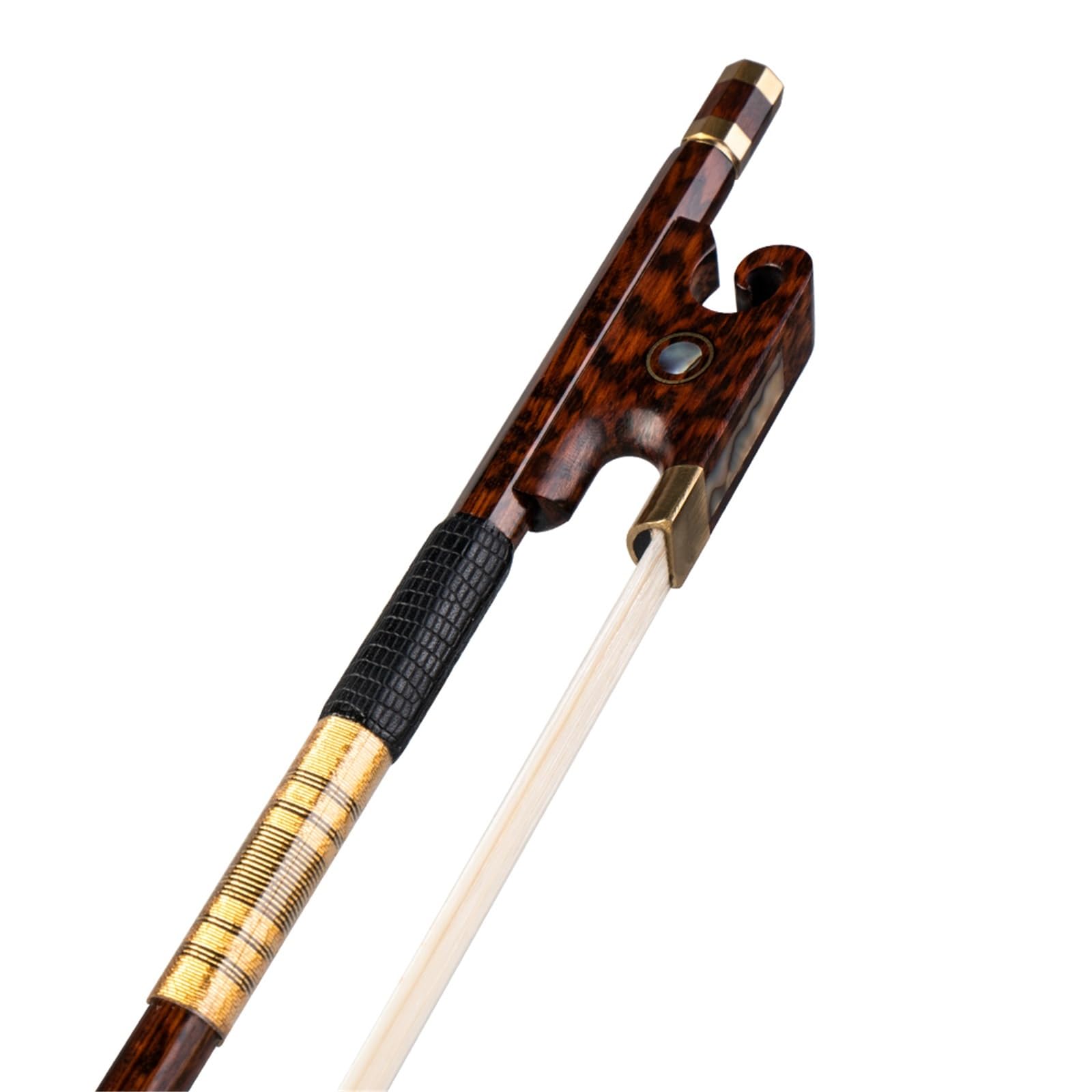 für Anfänger Geigenbogen 4/4 Violinbogen Serpentine Wood Bogen Brasilianischer Holz Performance Bogen Serpentine Wood Schneckenbogen Runder Augenbogen