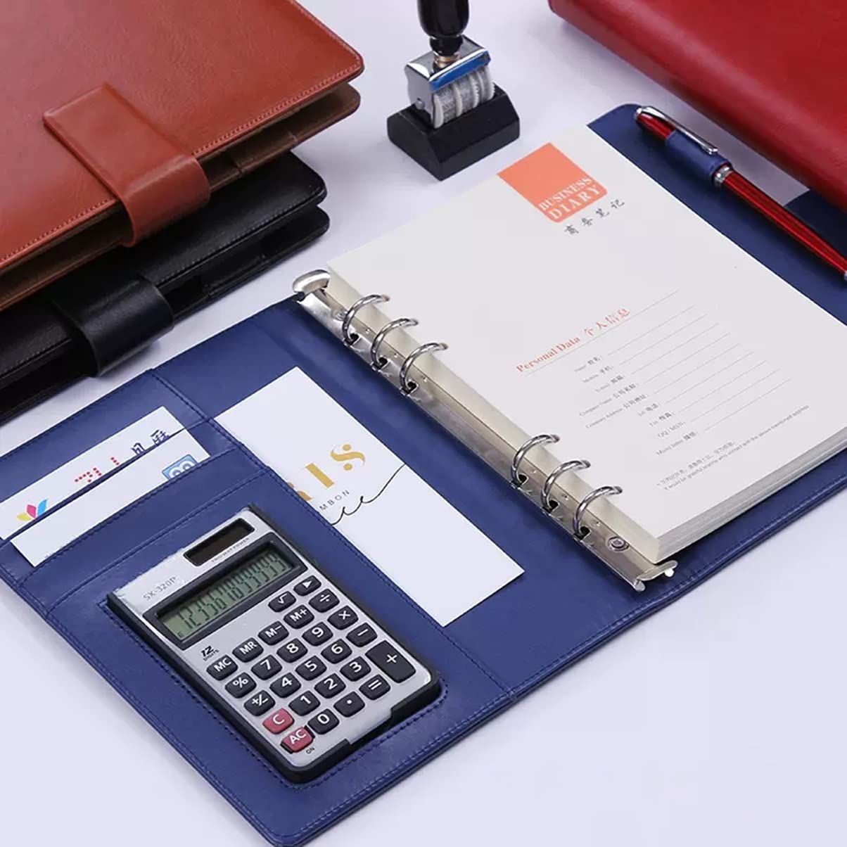 Cartella per Documenti in Pelle A4, Portafoglio in pelle PU, raccoglitore ad anelli, copertina per quaderno ricaricabile A5/B5, agenda personale, raccoglitore economico con chiusura a fibbia magnetic