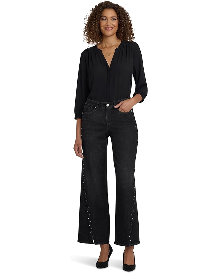 NYDJ Petite Teresa Wide Leg Jeans in French Nightfall - Main View