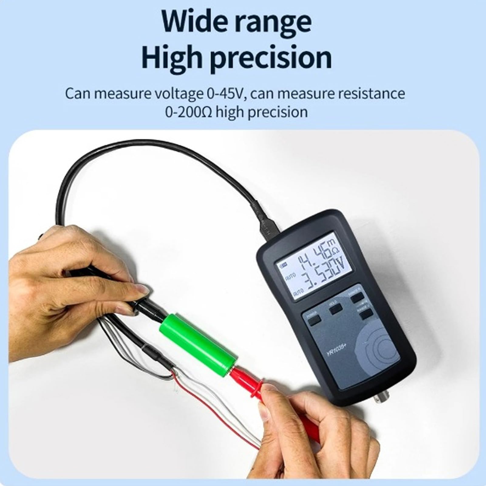 Luocute Tester della Batteria di Resistenza Interna di Tensione, Tester Batteria per Auto, Misuratore del Controllo per le Batterie a Ioni CD Ni Ni, Batterie Digitali a 4 Fili