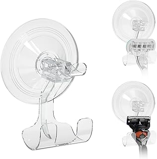 Linkidea 3 Pack Razor Holder for Shower, Wall Mounted Suction Cup Shaver Hanger Hooks for Bathroom, Compatible with Venus Platinum, Fusion 5 Proshield & Proglide, Mach 3 Classic