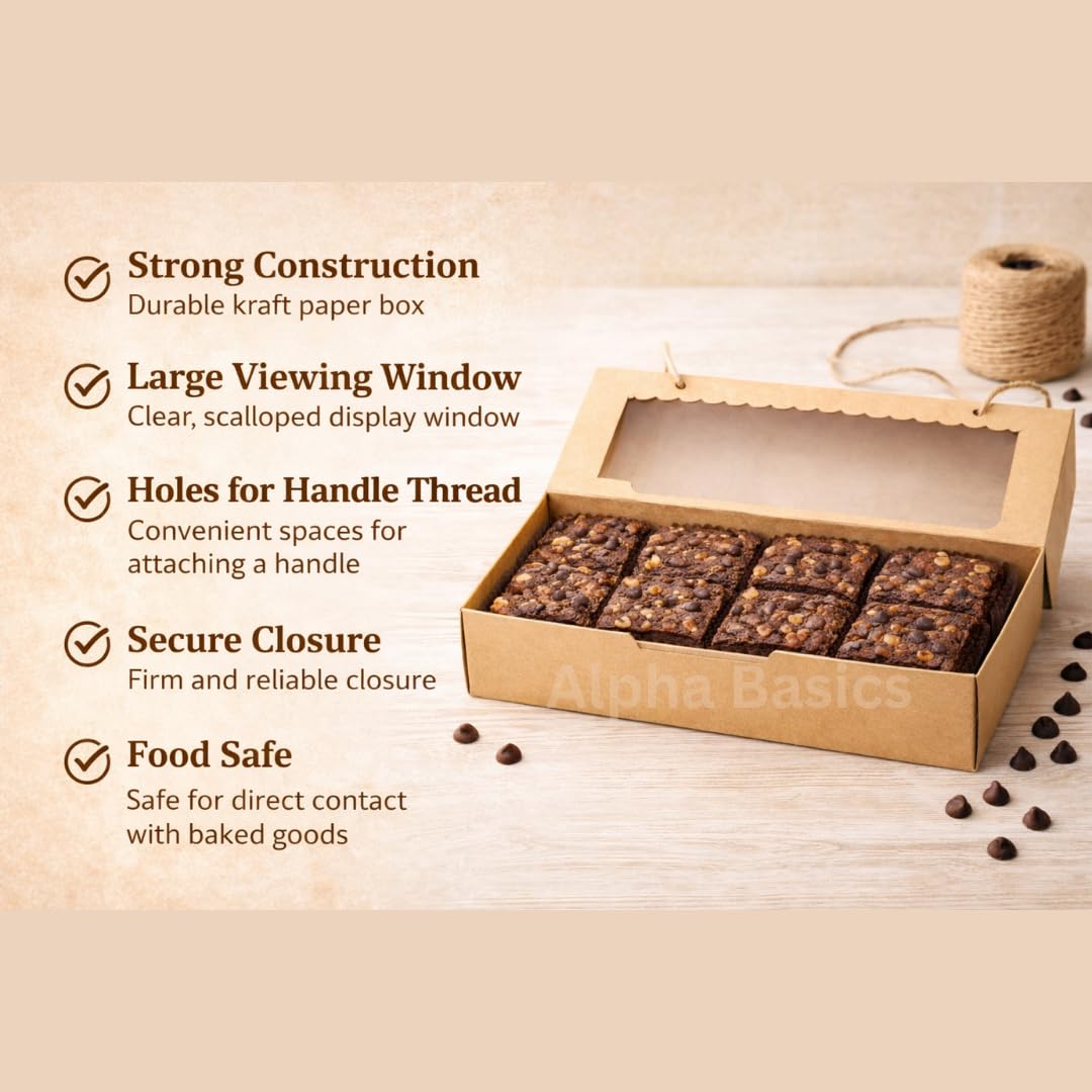 Brownie Boxes with Window - Kraft & Paper -5