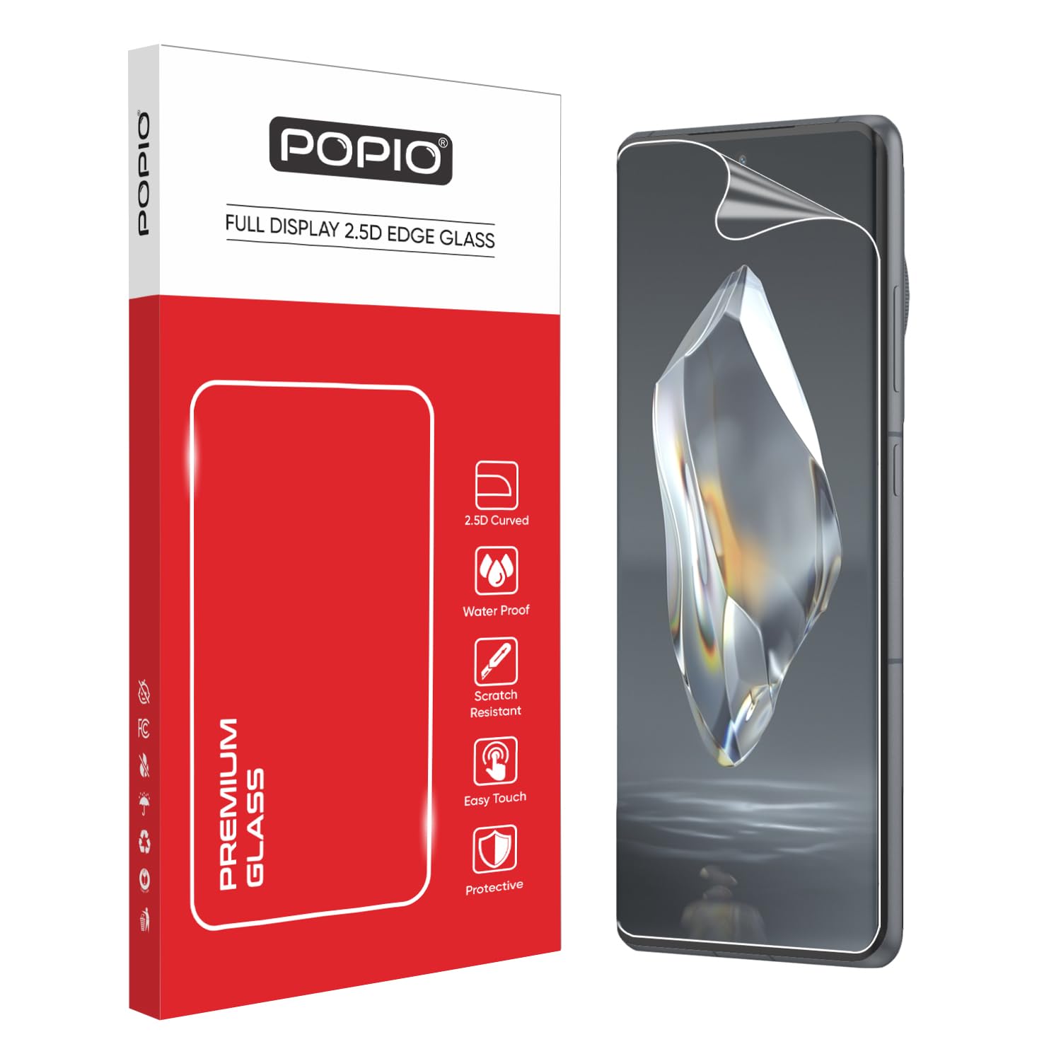 POPIO Screen Guard for OnePlus 12R / Oppo Find X7 / OnePlus Ace 3 (Transparent) Edge to Edge Full Screen Coverage with Easy Installation Kit-image-0