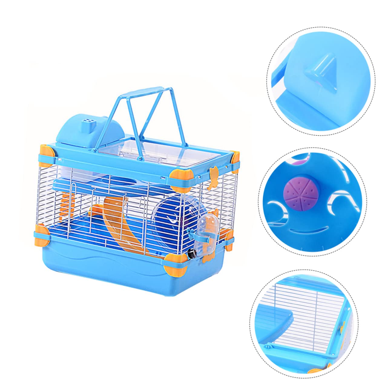 VANZACK Jaula para Hámster Casa con Resistente y Multifuncional con Rueda y Jarra De Agua