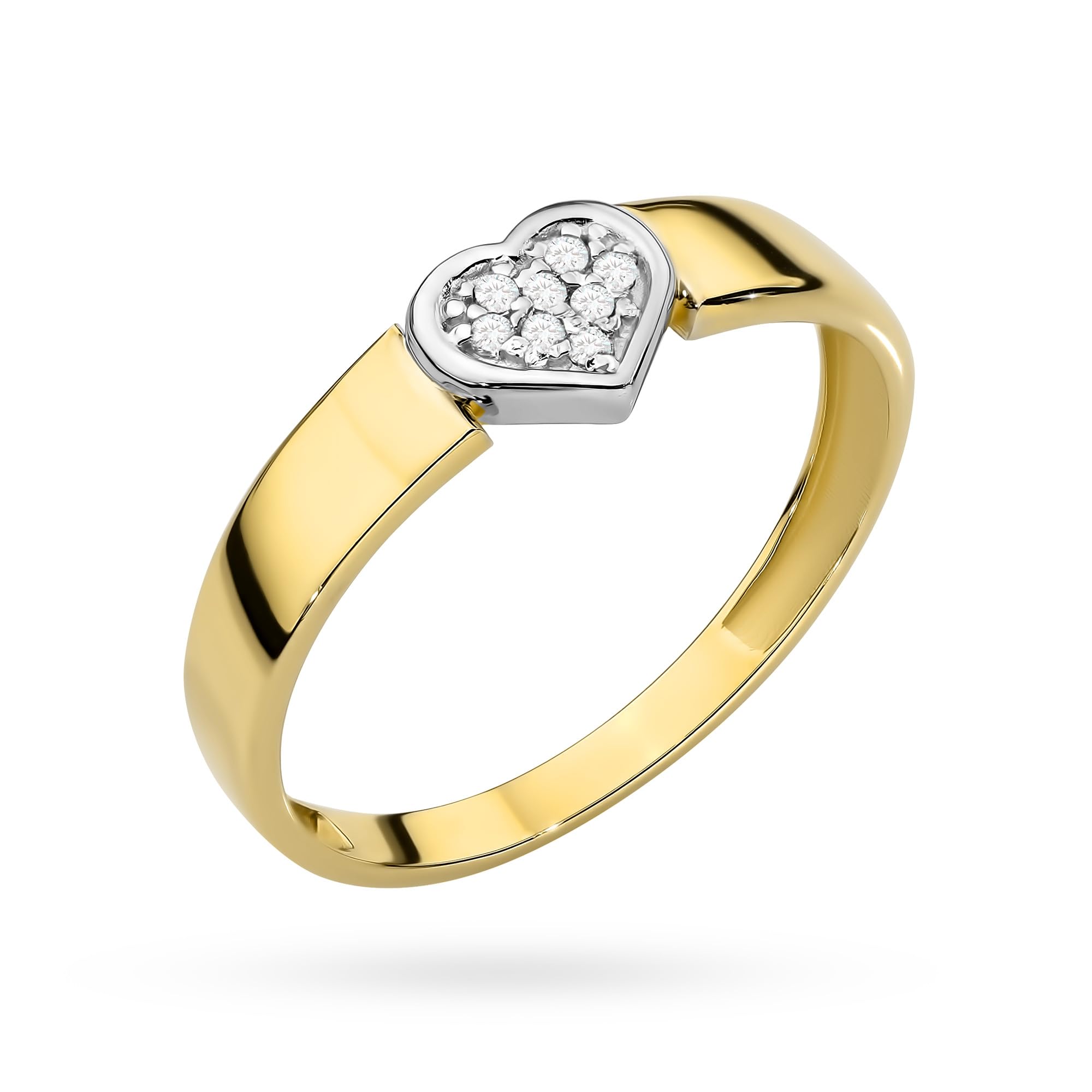 MARKO Goldring Damen 333 Echtgold mit Herz und funkelnden Steinen – Ring Gold Damen 8 Karat, Verlobungsring Damen, Promise Ring, Goldschmuck