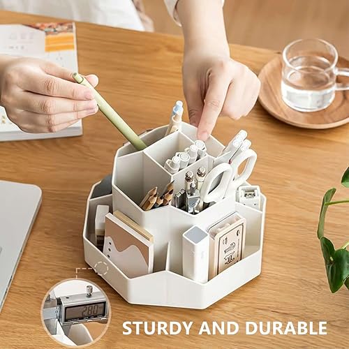 Miniatura 4 de Organizador de escritorio, organizador de bolígrafos para escritorio, rotación de 360 grados, soporte para lápices, almacenamiento de escritorio,