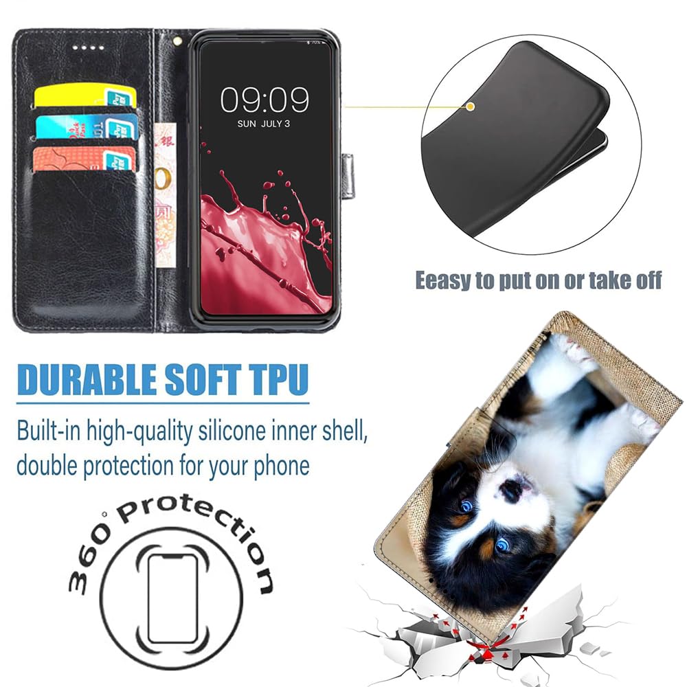 Custodia Portafoglio Con Design Mamma Gatto E Gattino Per Motorola Moto G13 / Moto G23, Cover In Pelle PU Con Slot Per Carte E Supporto, Chiusura Magnetica