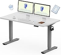 Vista 30 de Flexispot - Escritorio eléctrico de pie, soporte para computadora para oficina en casa, mesa de trabajo de altura ajustable Arce